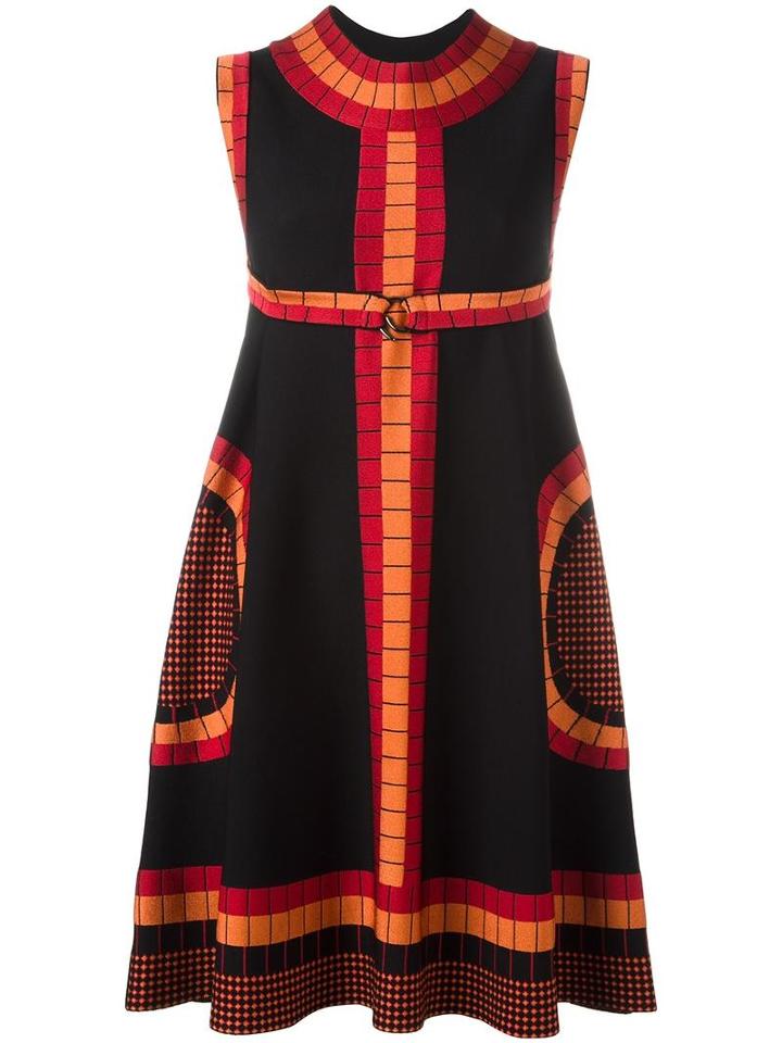 Azzedine Alaia Geometric Print Dress, Women's, Size: 38, Black, Viscose/polyester/polyamide/spandex/elastane