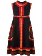 Azzedine Alaia Geometric Print Dress, Women's, Size: 38, Black, Viscose/polyester/polyamide/spandex/elastane