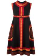 Azzedine Alaia Geometric Print Dress, Women's, Size: 38, Black, Viscose/polyester/polyamide/spandex/elastane