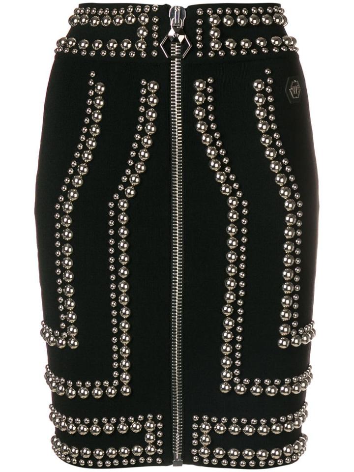 Philipp Plein Studded Short Skirt - Black