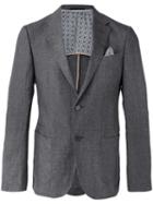 Z Zegna Front Pocket Blazer, Men's, Size: 56, Grey, Cotton/linen/flax
