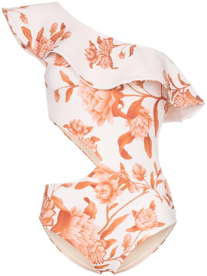 Johanna Ortiz Leyenda One-shoulder Swimsuit - Neutrals
