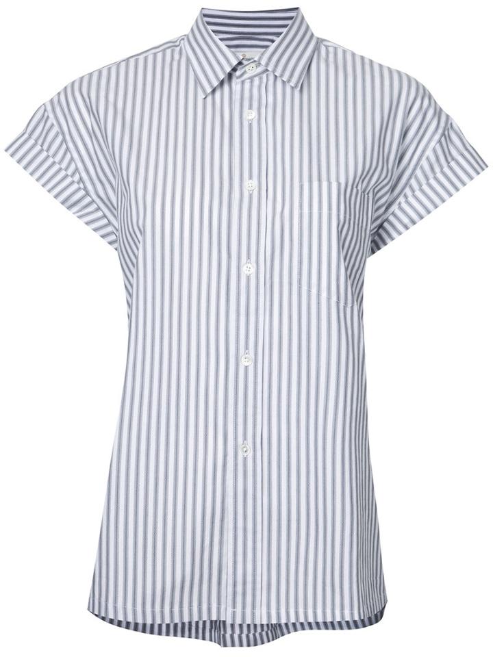 Golden Goose Deluxe Brand Striped Short-sleeve Shirt, Women's, Size: Small, Grey, Cotton