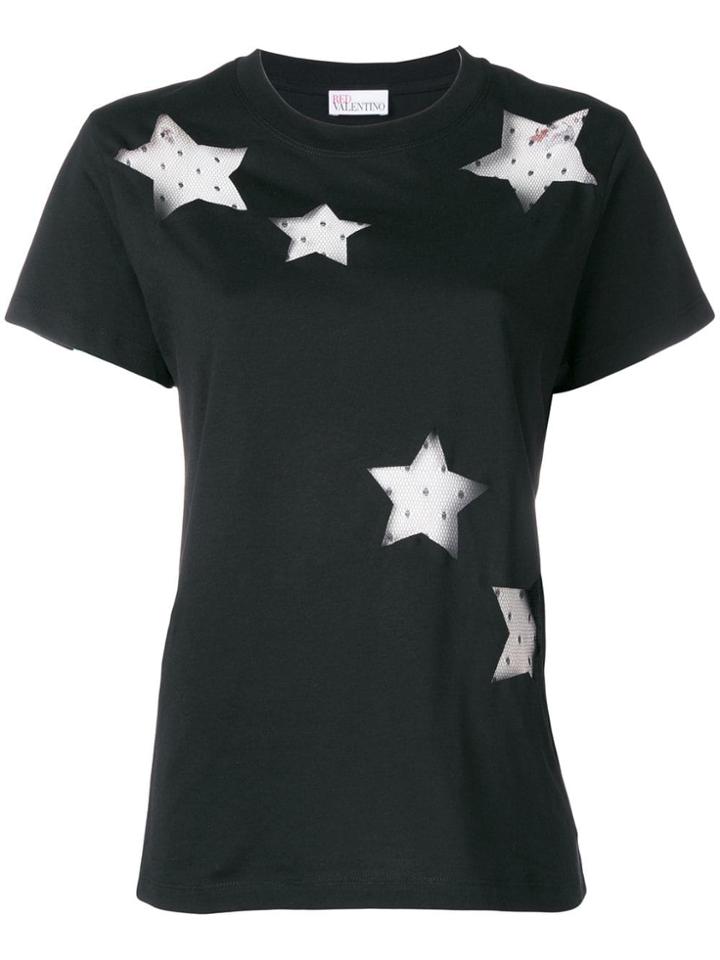 Red Valentino Cut Out Stars T-shirt - Black
