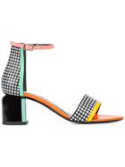Pierre Hardy Block Heel Gingham Sandals - Multicolour