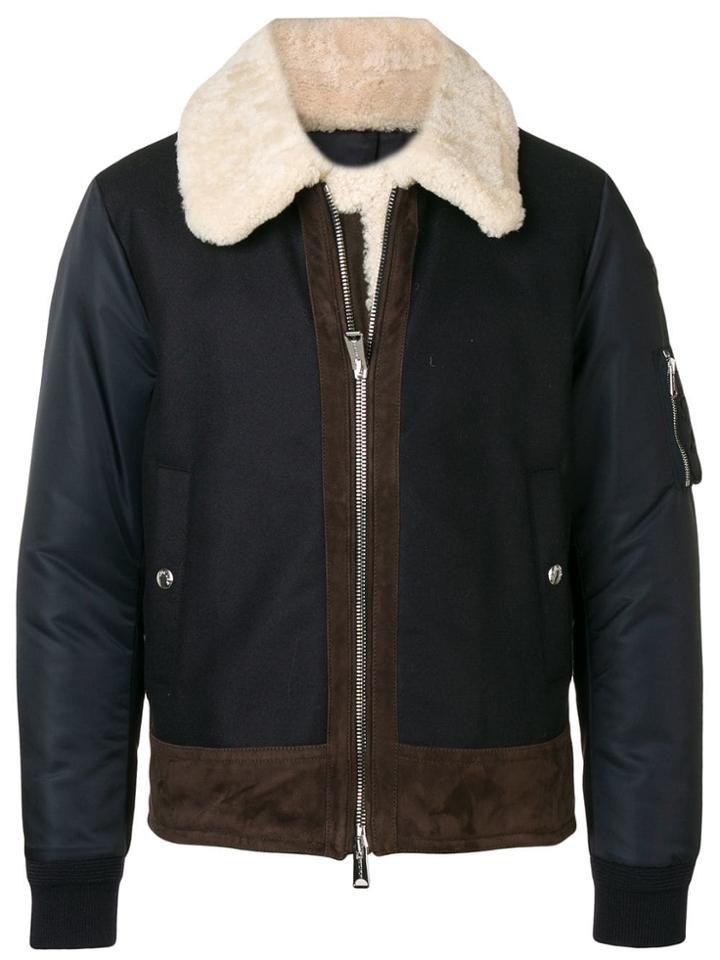 Moncler Shearling Padded Jacket - Blue