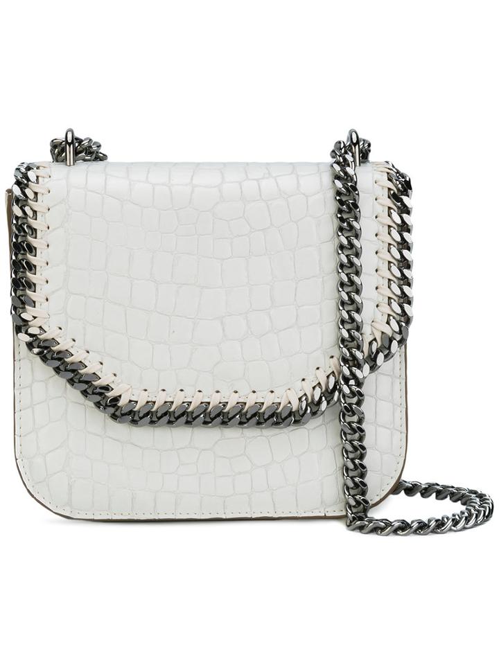 Stella Mccartney - Crocodile-effect Falabella Box Shoulder Bag - Women - Polyamide/polyester/polyurethane - One Size, White, Polyamide/polyester/polyurethane
