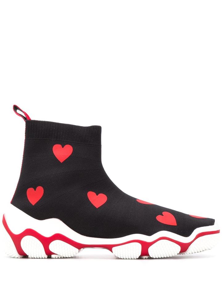 Red Valentino Red(v) Heart Glam Run Sneakers - Black