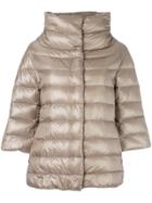 Herno Cropped Sleeve Padded Jacket - Nude & Neutrals