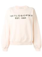 Philosophy Di Lorenzo Serafini Logo Print Sweatshirt, Women's, Size: Medium, Pink/purple, Cotton