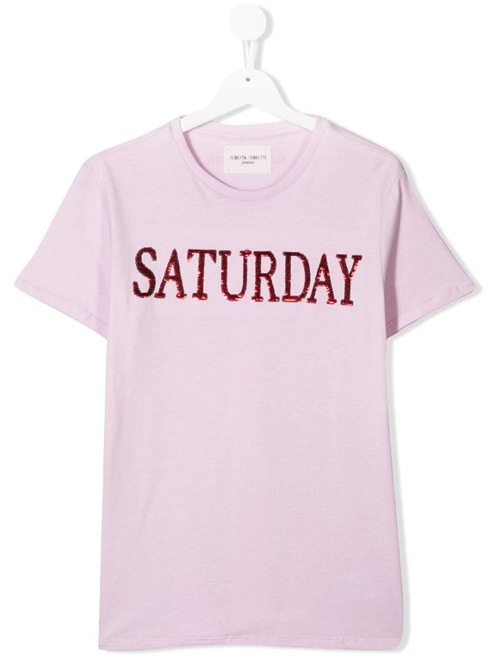 Alberta Ferretti Kids 'saturday' T-shirt - Pink
