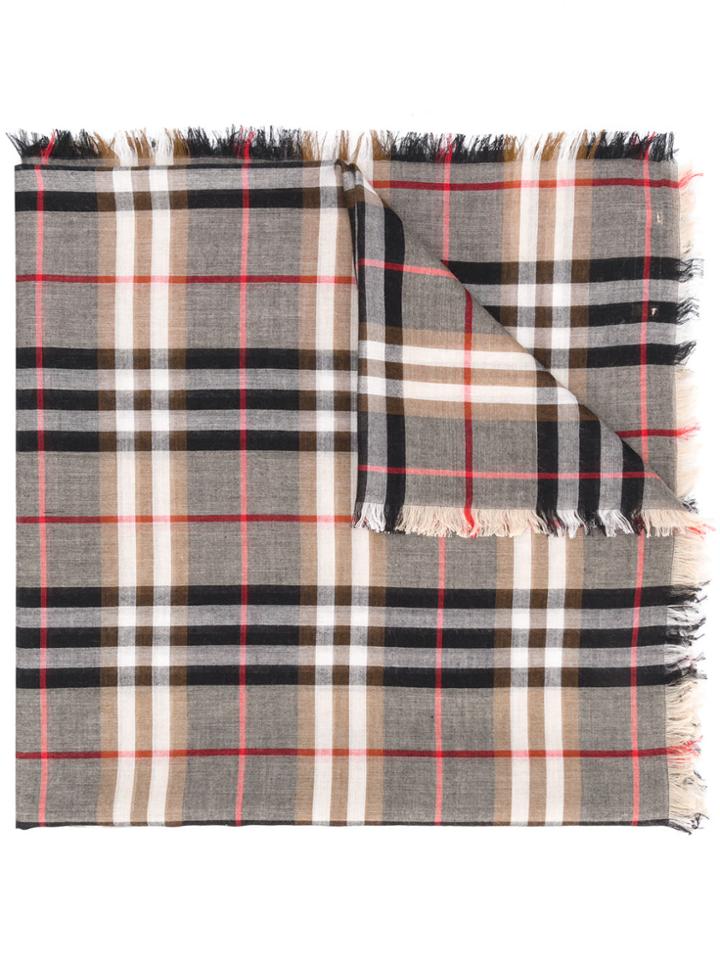 Burberry Check Scarf - Brown