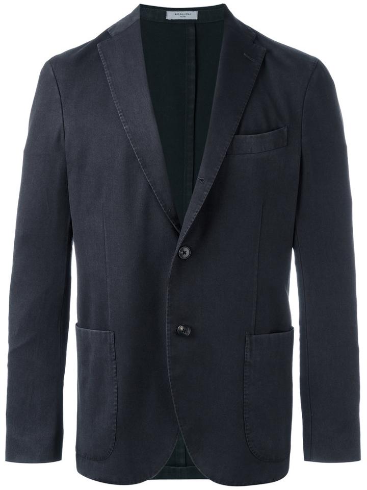 Boglioli Two Button Blazer, Men's, Size: 50, Black, Cupro/wool