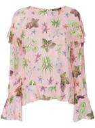 Luisa Cerano Floral Print Top - Pink & Purple