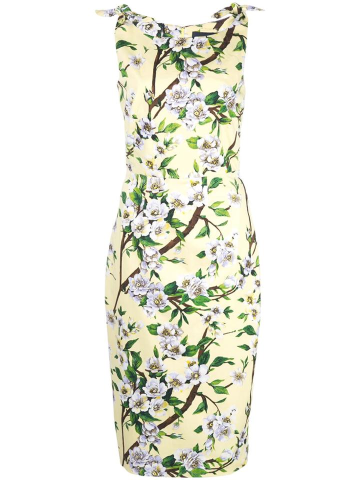 Samantha Sung Monroe Floral Print Dress - Yellow