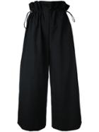Goen.j - Paperbag Waist Cropped Trousers - Women - Cotton/nylon - M, Black, Cotton/nylon