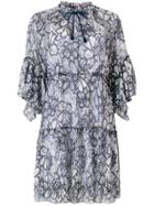 See By Chloé Tie Neck Ruffle Dress - Blue