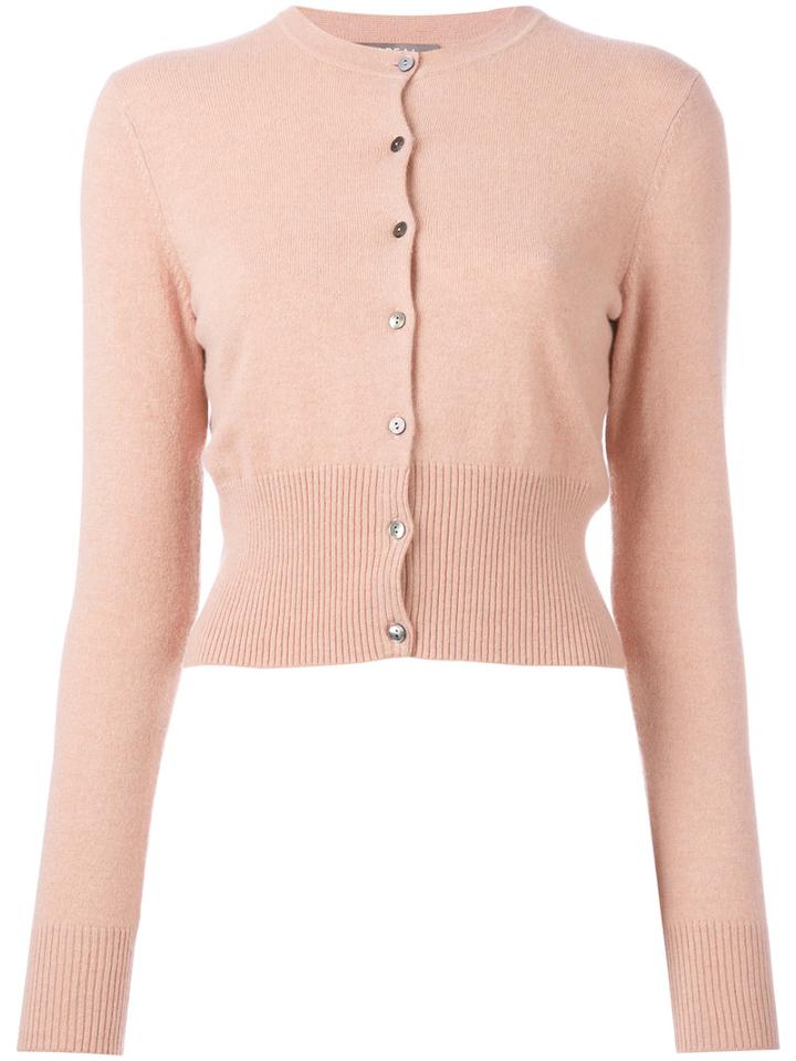 N.peal Cropped Cardigan, Women's, Size: Large, Pink/purple, Cashmere