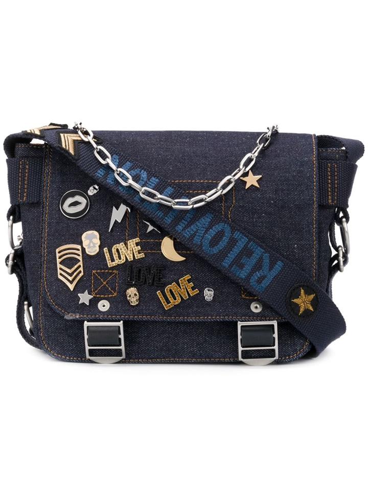 Zadig & Voltaire Readymade Xs Denim Pins Satchel Bag - Blue