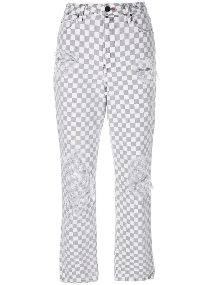 Alexander Wang Checkered Straight Jeans - Grey