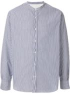 Officine Generale Mandarin Collar Striped Shirt - Blue