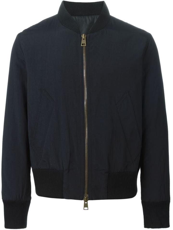 Ami Alexandre Mattiussi Lightweight Bomber Jacket, Men's, Size: L, Black, Polyamide