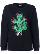 Just Cavalli Embellished Cactus Sweatshirt, Women's, Size: 40, Black, Cotton/polyester