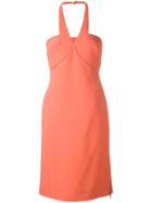 Antonio Berardi V Plunge Dress - Yellow & Orange