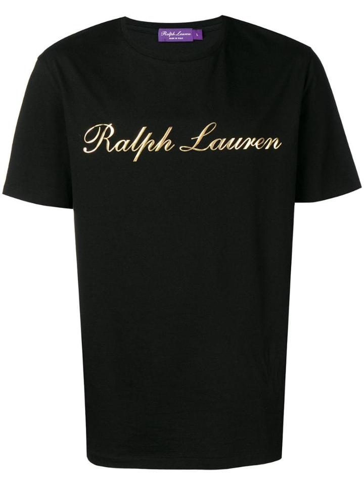 Ralph Lauren Purple Label Contrast Logo T-shirt - Black
