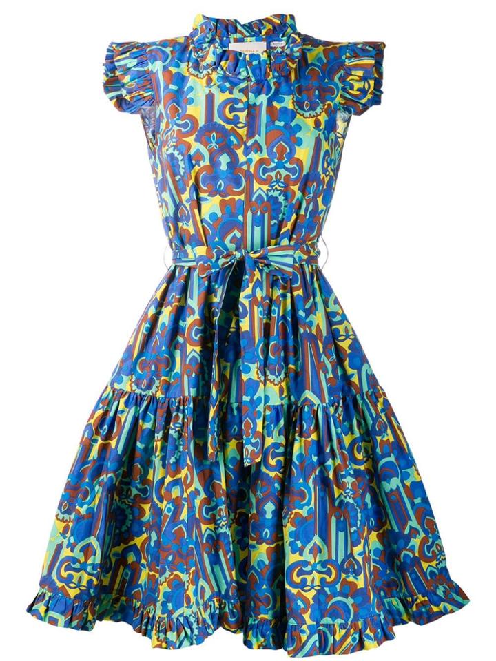 La Doublej Printed Ruffle Dress - Blue
