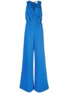 Likely Plunge Neck Jumpsuit - Blue