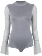 Nk High Neck Knit Bodysuit - Grey