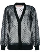 Twin-set Sheer Dotted Cardigan - Black