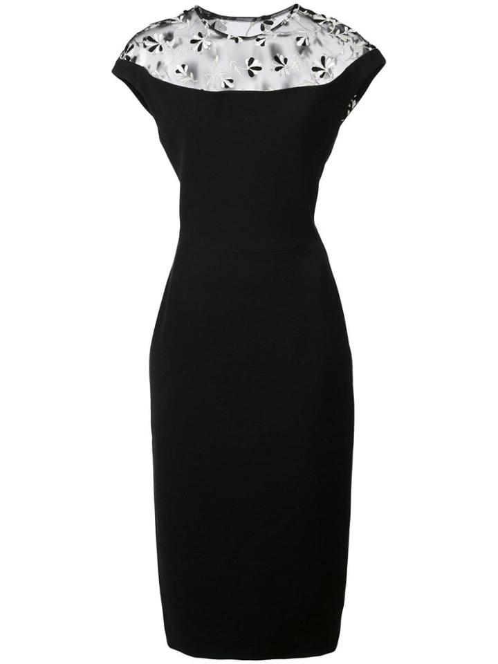 Lela Rose Sleeveless Fitted Midi Dress - Black