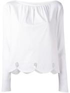 See By Chloé Scalloped Hem Blouse, Women's, Size: Large, White, Cotton