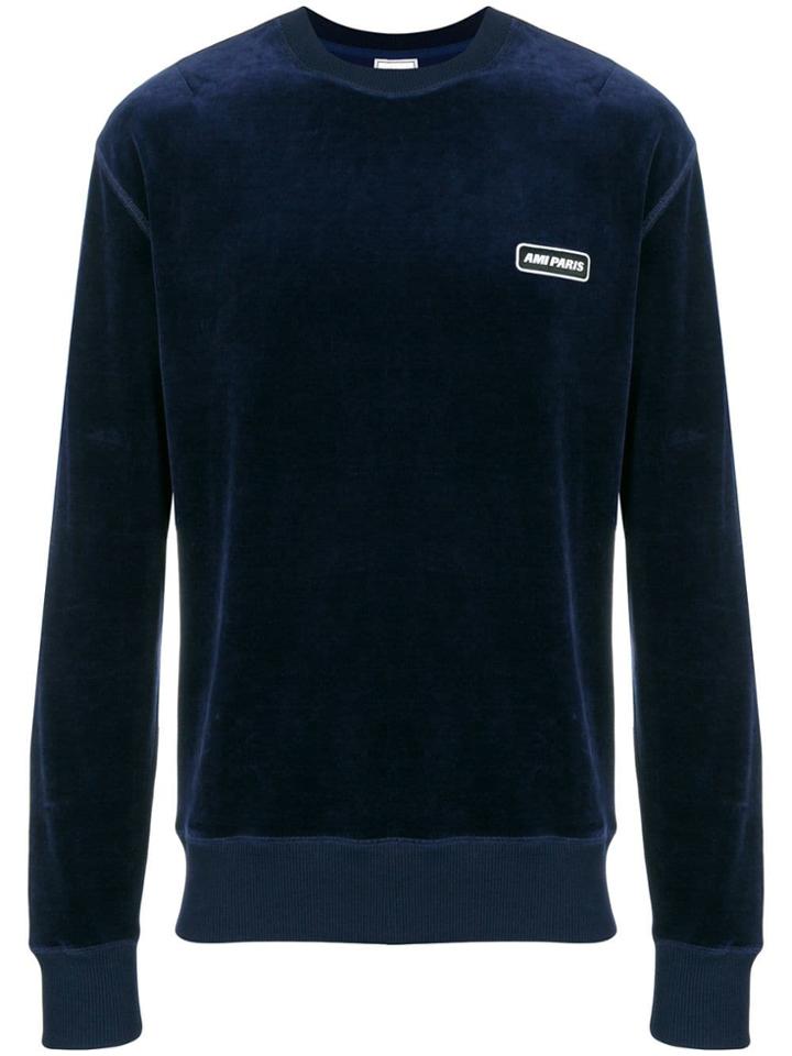 Ami Alexandre Mattiussi Sweatshirt With Ami Paris Patch - Blue