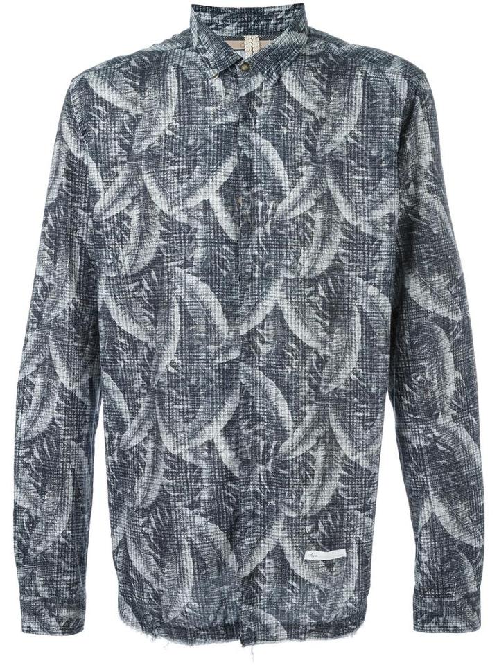 Dnl 'fx1' Shirt, Men's, Size: 40, Grey, Cotton/polyamide