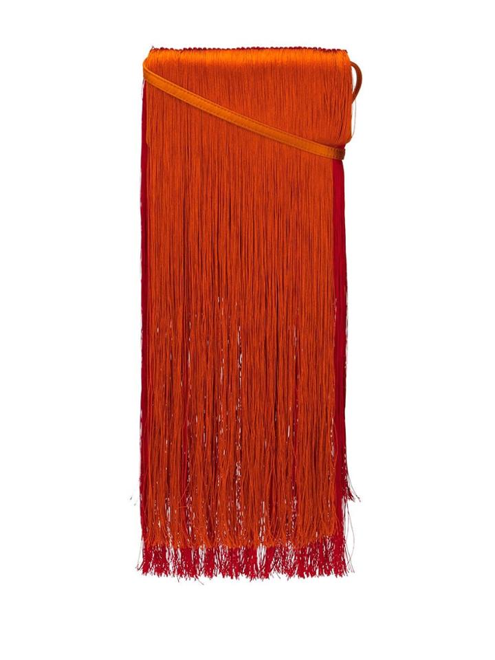 Alberta Ferretti Fringed Shoulder Bag - Orange
