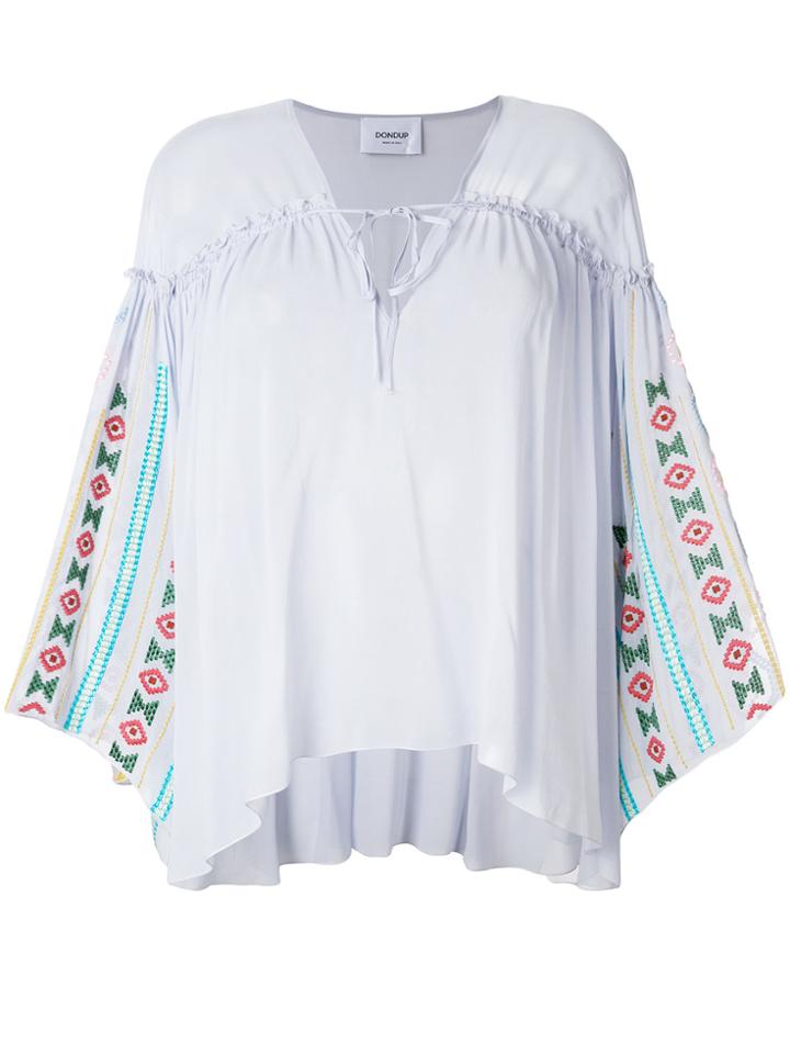 Dondup Embroidered Tunic-style Blouse - Blue