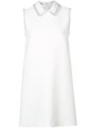Miu Miu Rhinestone Embellished Straight Dress - White