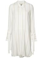 Halston Heritage Striped Shirt Dress, Women's, Size: 4, White, Polyester