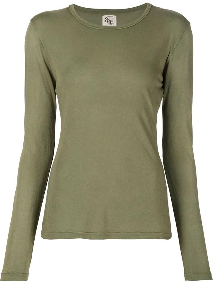 321 Longsleeved T-shirt, Women's, Size: Large, Green, Cotton