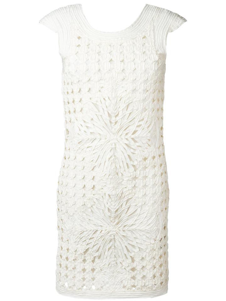 Cavalli Class - Layered Cut-out Dress - Women - Polyester/polyimide - 42, White, Polyester/polyimide