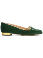 Charlotte Olympia Kitty Slippers - Green