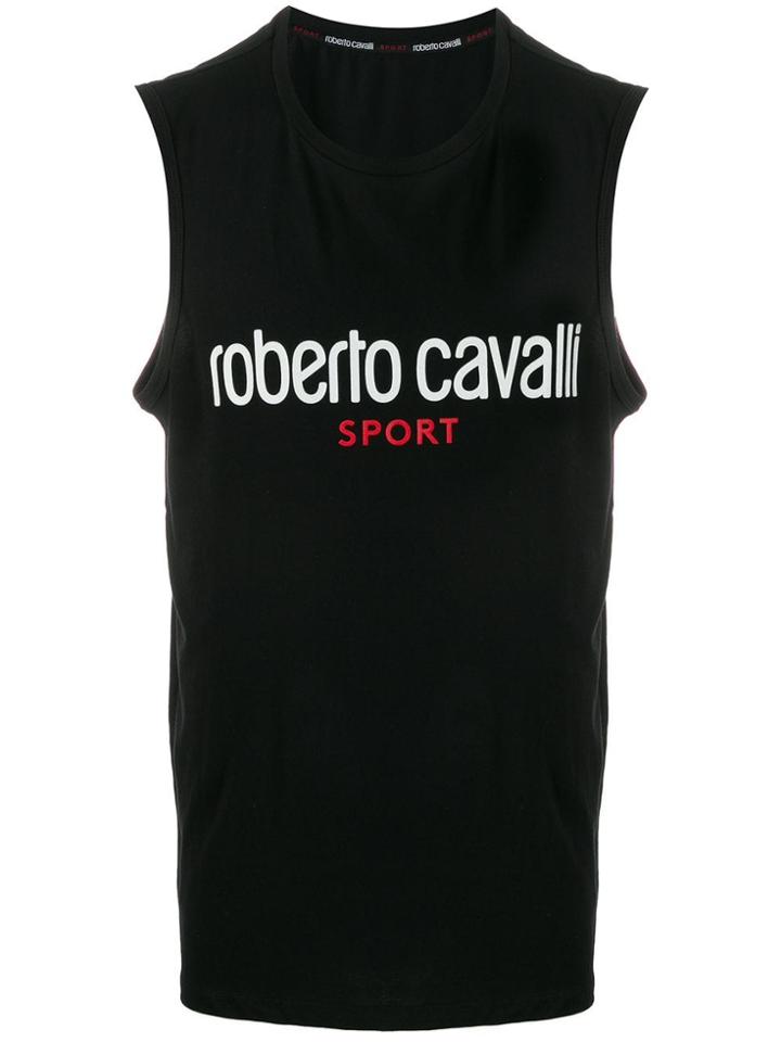 Roberto Cavalli Logo Print Tank Top - Black