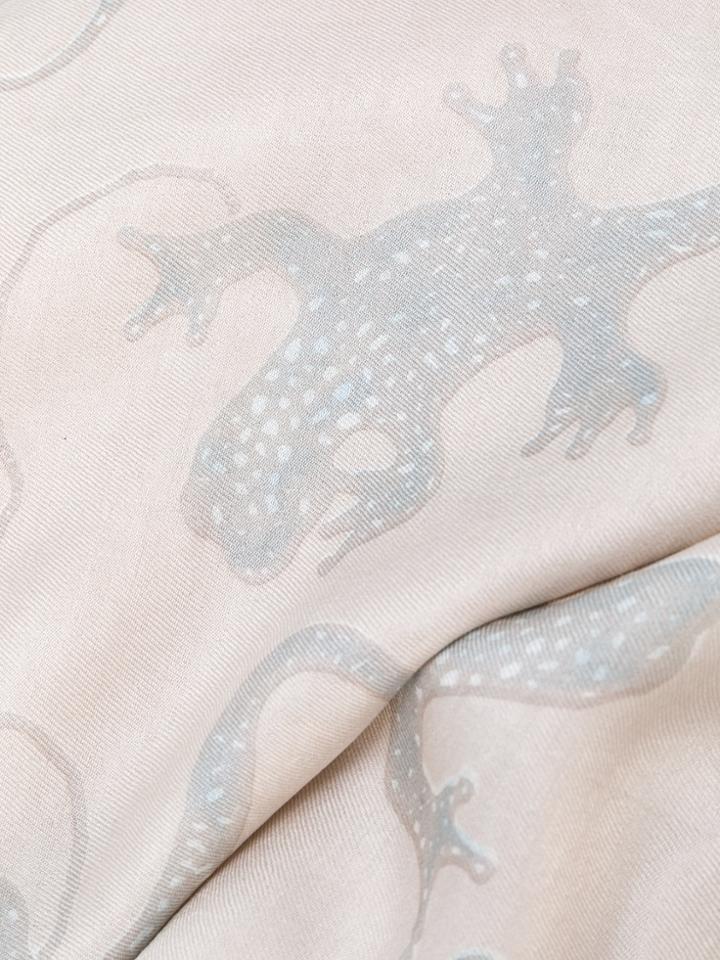 Hemisphere Lizard Print Scarf - Nude & Neutrals