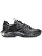 Valentino Valentino Garavani Embellished Lace-up Sneakers - Black