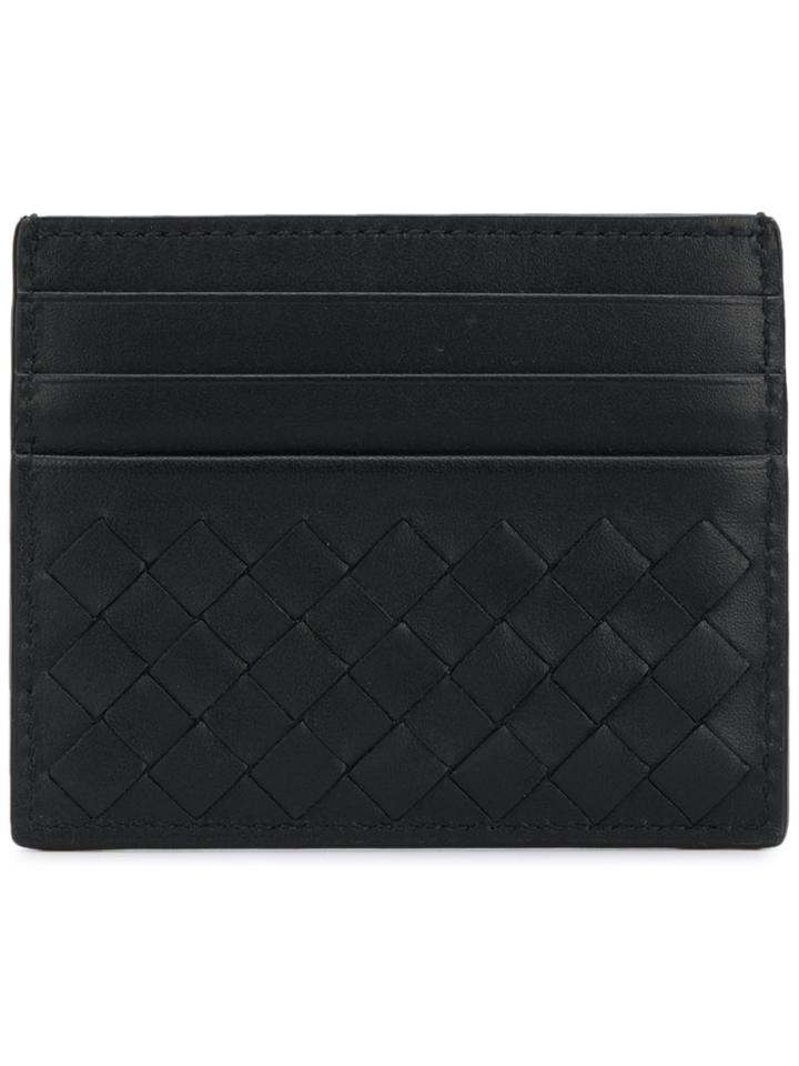 Bottega Veneta Espresso Intrecciato Card Holder - Black