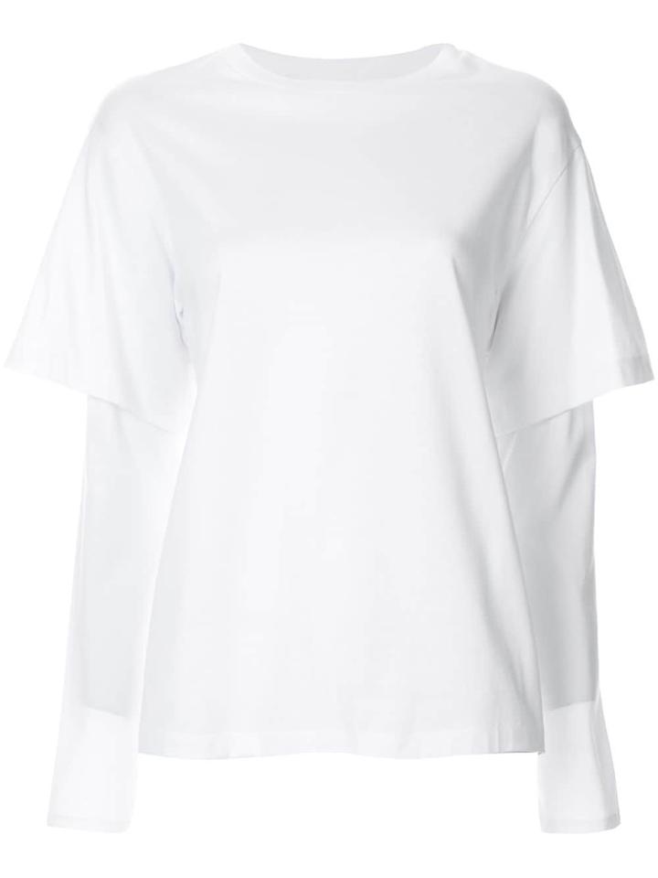 Le Ciel Bleu Layered Long-sleeve Top - White