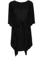 Unconditional - Belted Detail Dress - Women - Rayon - M, Black, Rayon